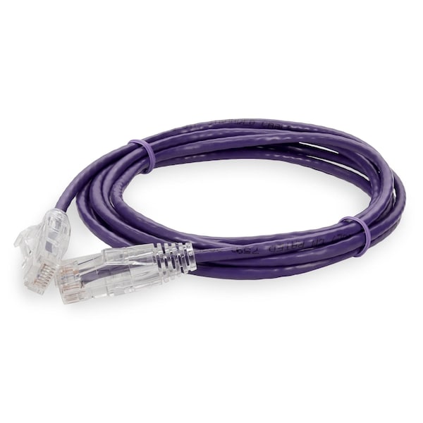 10FT RJ-45 MALE TO RJ-45 MALE STRAIGHT PURPLE CAT6 SLIM UTP PVC COPPER PATCH